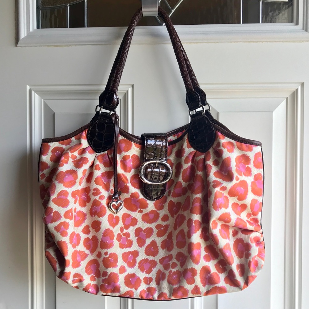 Brighton Pink and Orange Leopard Print Purse